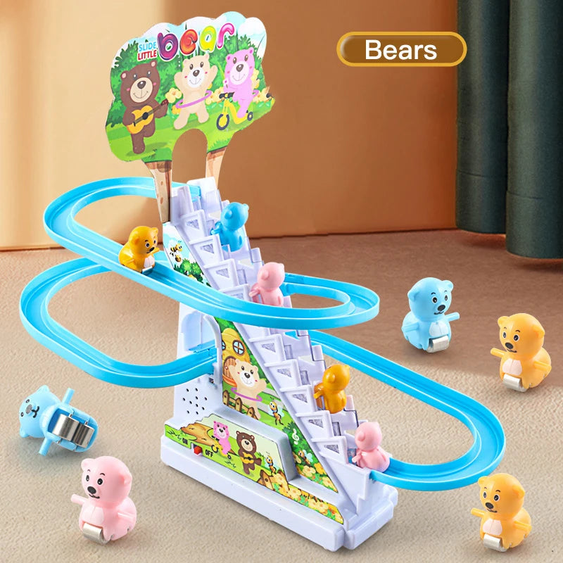 Electric Duck Race Track – LED Musical Climbing & Sliding Toy for Kids