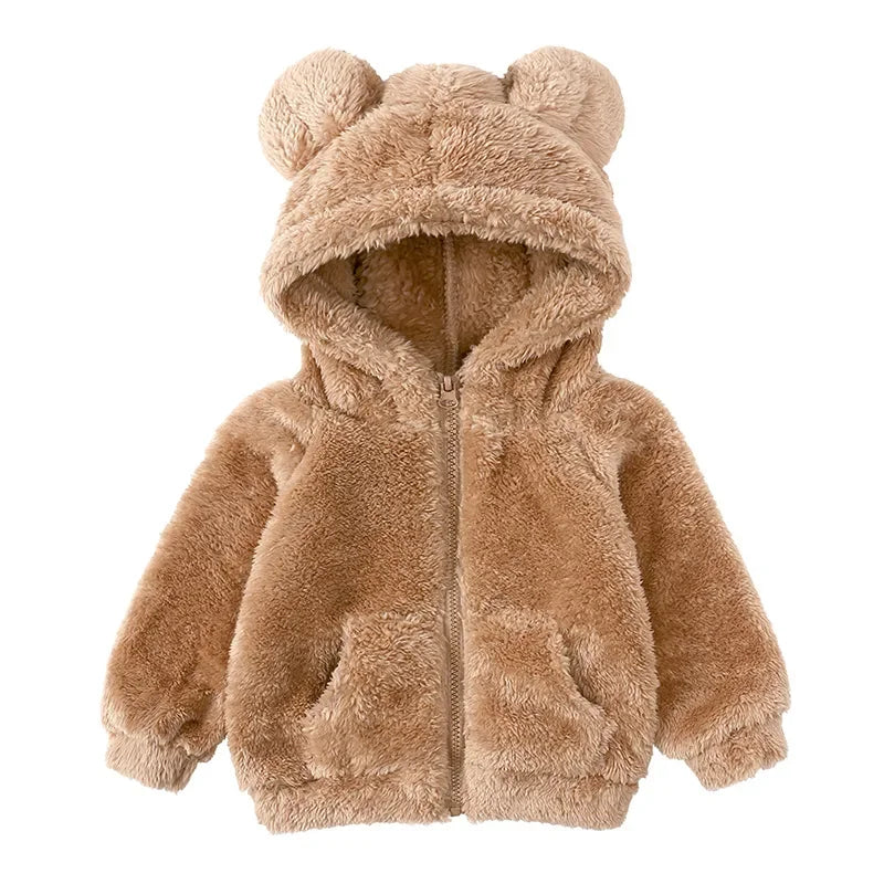 Winter Baby Hoodie – 1-3Y Zipper Jacket with Cute Ear Design
