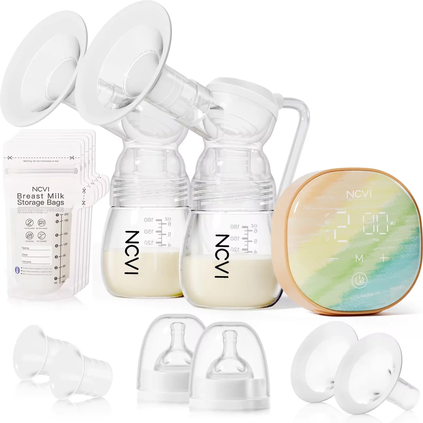 Double Electric Breast Pump – 4 Modes, 9 Levels, 4 Flange Sizes & 10 Storage Bags