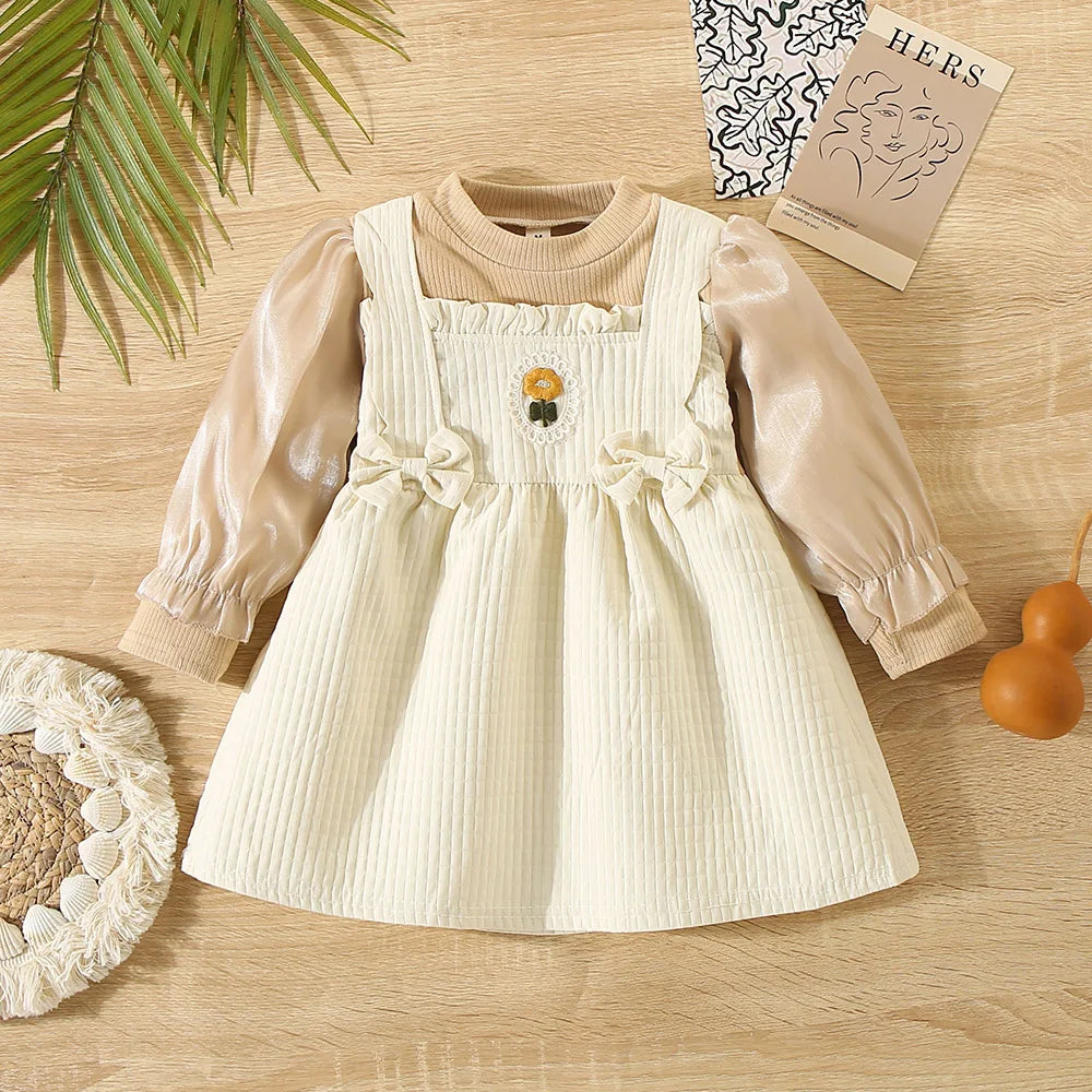 Autumn Princess Dress & Strap Set – Stylish Baby Girl Outfit