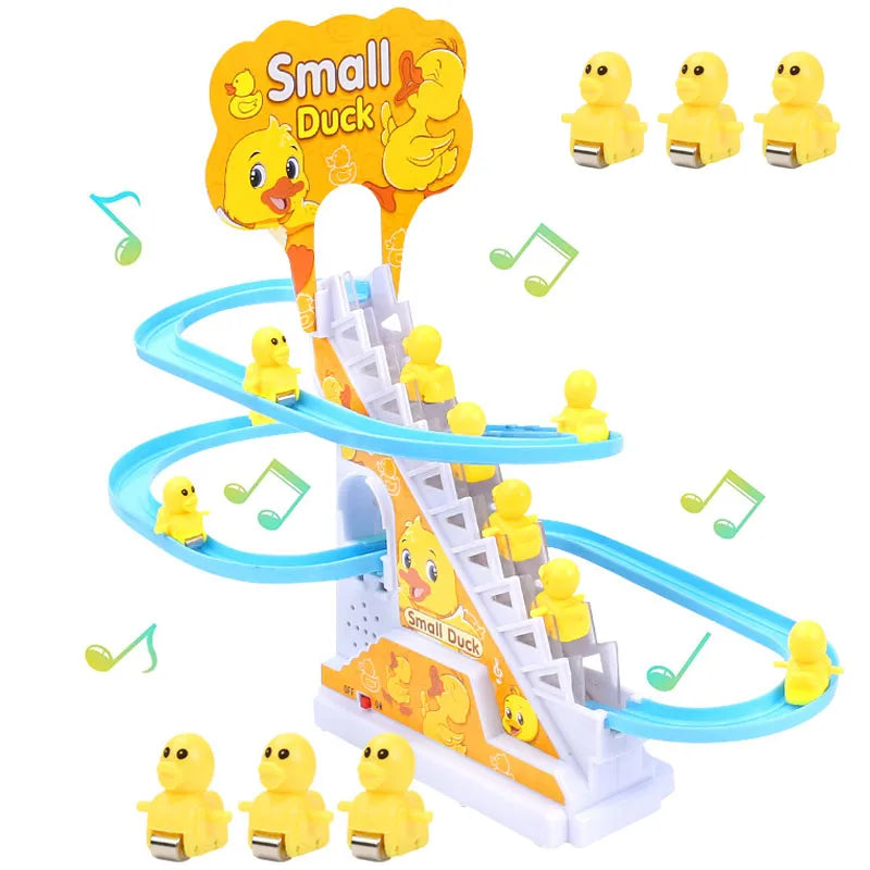 Electric Duck Race Track – LED Musical Climbing & Sliding Toy for Kids