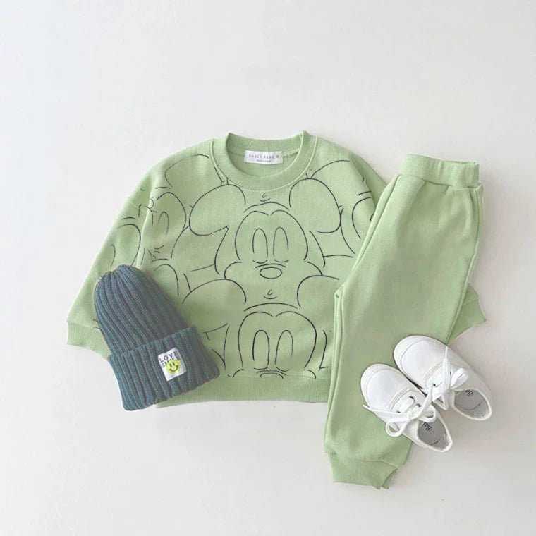 New Designer Cartoon Baby Tracksuit – Boy Printed & Girl Casual Set