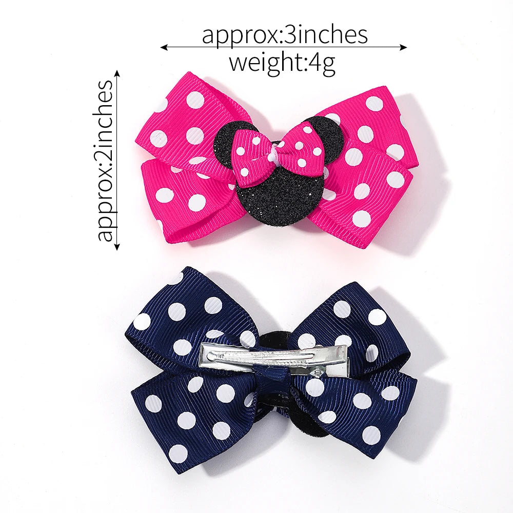 2-Piece Polka Dot Bow Hair Clips  Adorable Toddler Hairpins & Baby Boutique Accessories