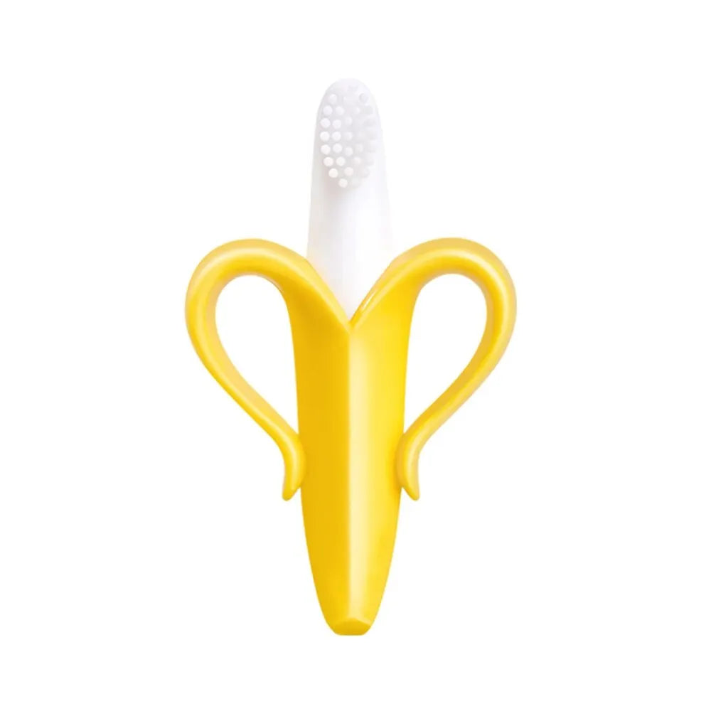 Banana-Shaped Baby Teether – Silicone Training Toothbrush, BPA-Free Chew Ring for Teething Relief