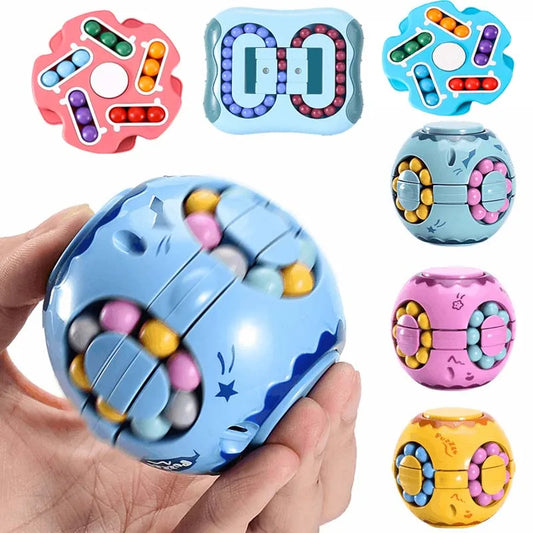 Rotating Bean Fidget Cube – Educational Finger Gyro Toy for Kids