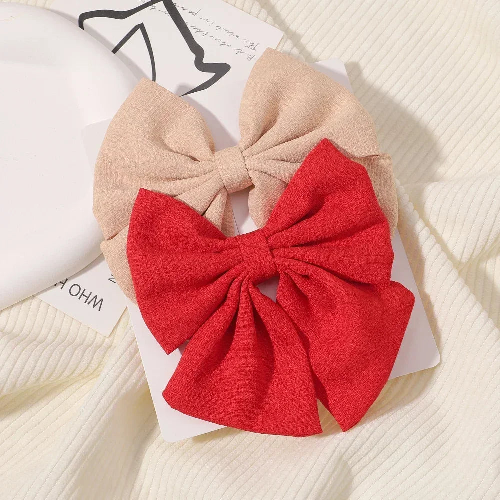 2pcs Cheer Bow Hair Clips - Grosgrain Ribbon, Delicate Bowknot for Kids