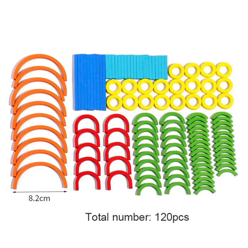 Wooden Sticks & Rings Puzzle – Montessori Educational Toy for Kids 3+