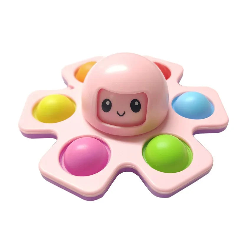 3-in-1 Flip Octopus Fidget – Spinner, Pop It & Face-Changing Sensory Toy