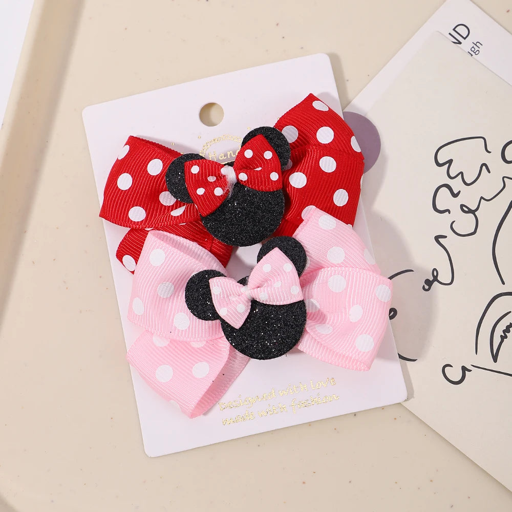 2-Piece Polka Dot Bow Hair Clips  Adorable Toddler Hairpins & Baby Boutique Accessories