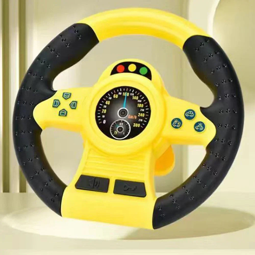 Kids' Steering Wheel Toy – Montessori Electric Musical Light-Up Copilot Toy