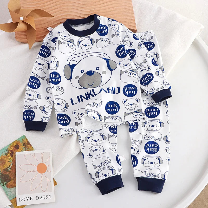 Autumn/Winter Baby Pajama Set – Cotton Long Sleeve Outfit (Boys & Girls)