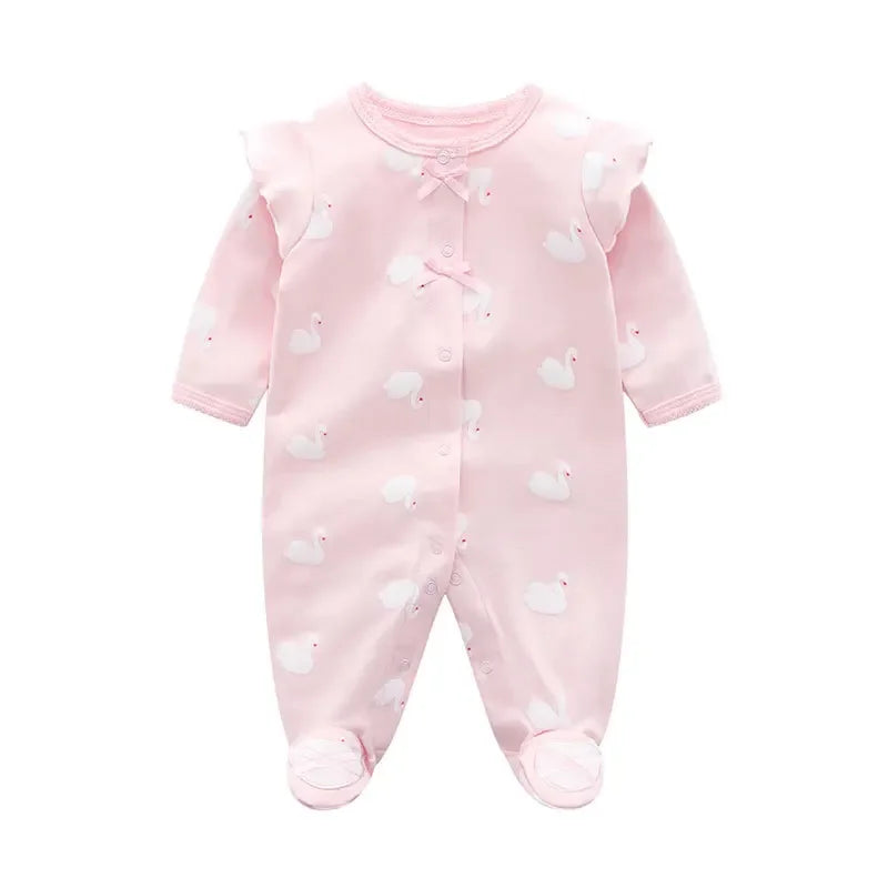 Newborn Baby Girl Romper – Princess Style Spring Sleepsuit
