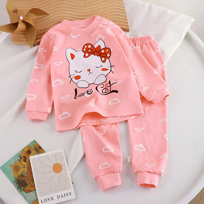Autumn/Winter Baby Pajama Set – Cotton Long Sleeve Outfit (Boys & Girls)