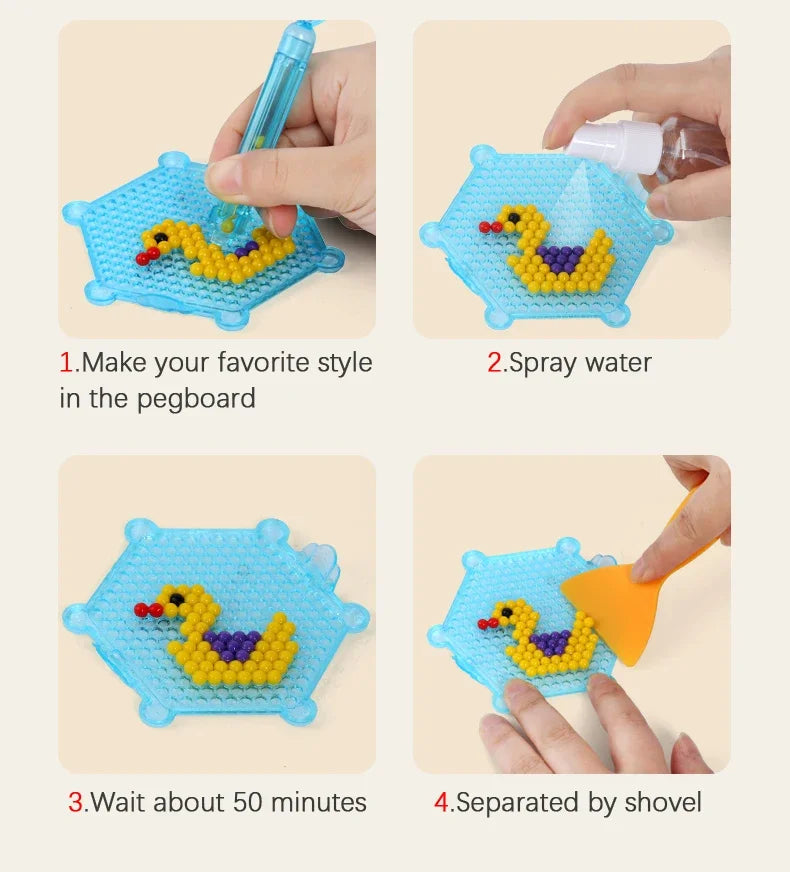 Water Spray Crystal Bead Puzzle – 3D Handmade Magic Toy for Kids