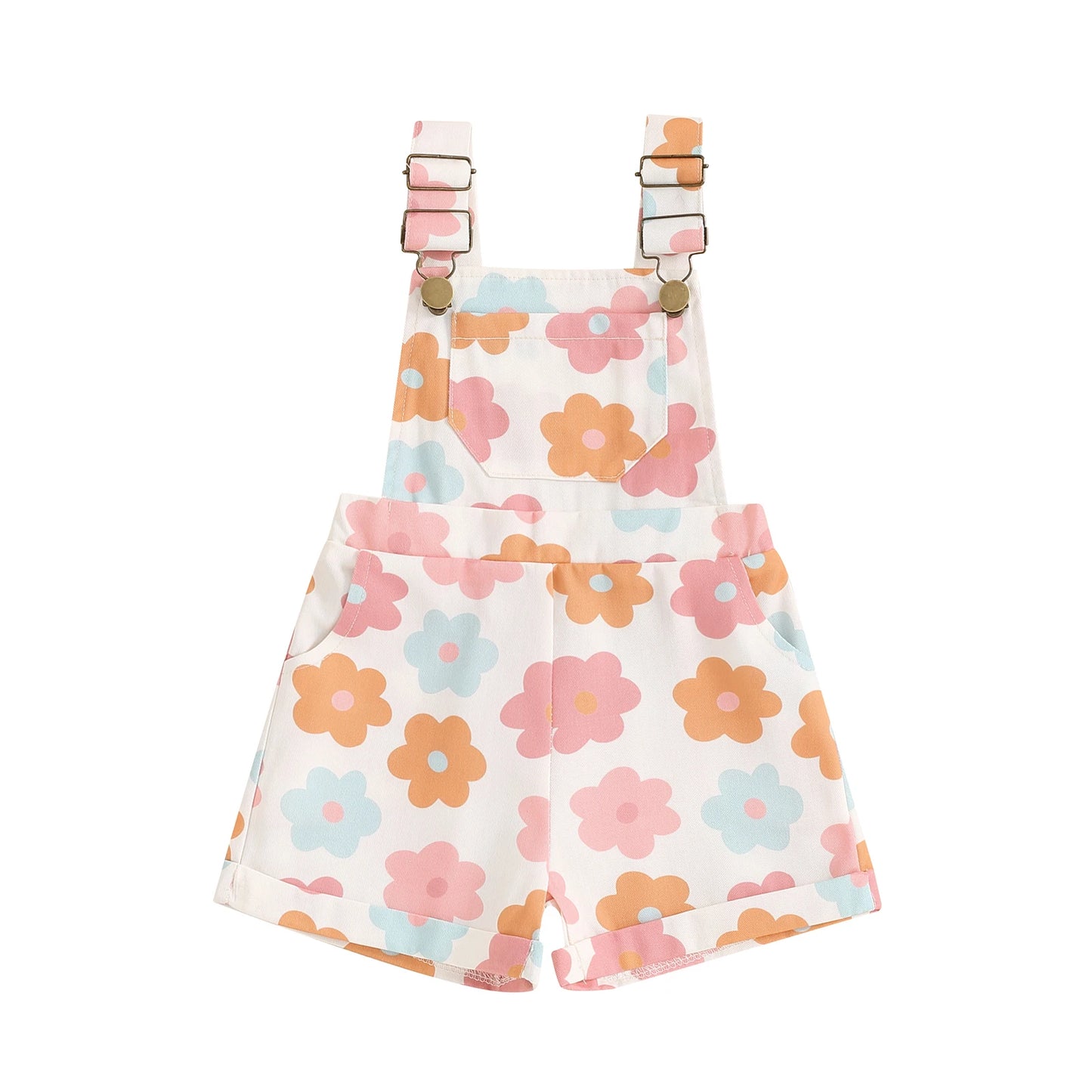Kids' Overalls – 0-6Y Sleeveless Denim Jumpsuit with Prints