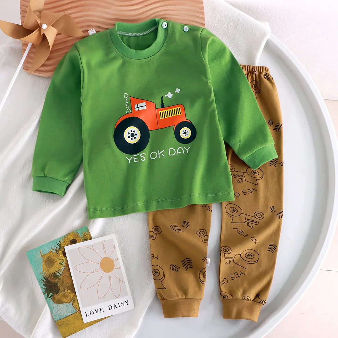 Autumn/Winter Baby Pajama Set – Cotton Long Sleeve Outfit (Boys & Girls)