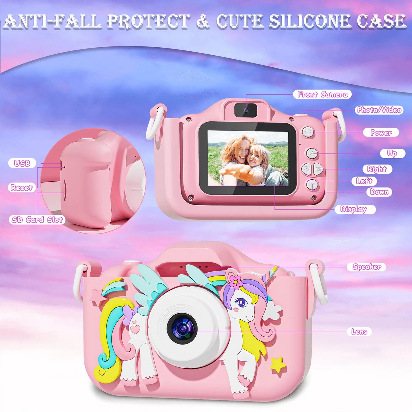 Mini Kids Digital Camera – 1080P HD Screen with Music & Games