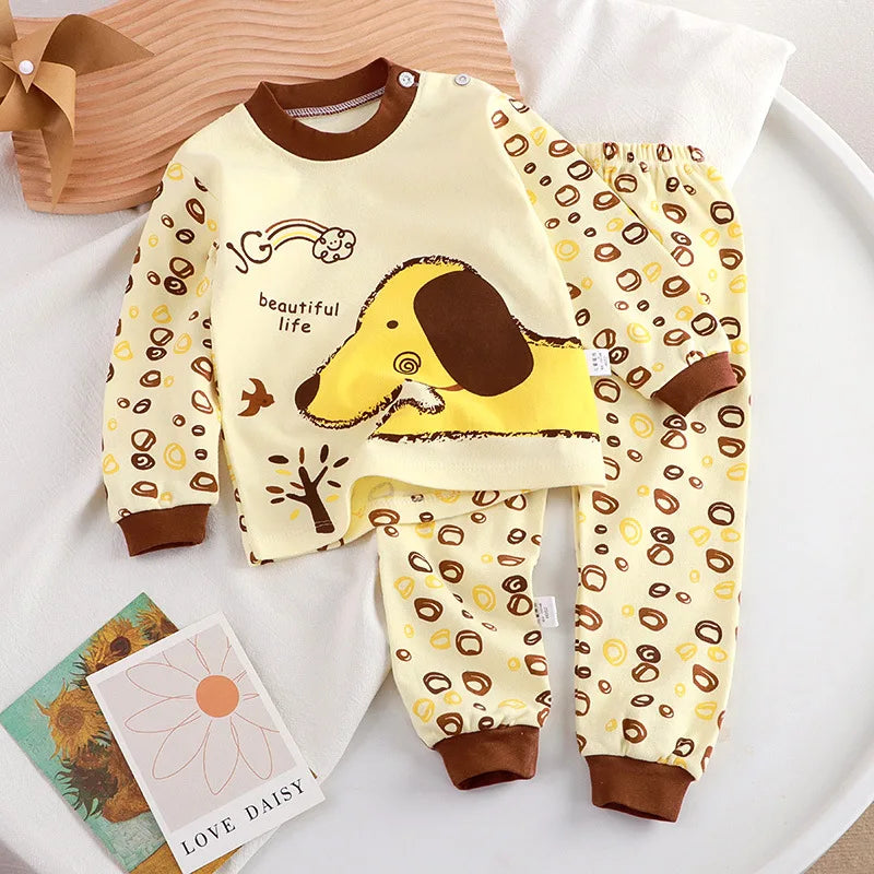 Autumn/Winter Baby Pajama Set – Cotton Long Sleeve Outfit (Boys & Girls)