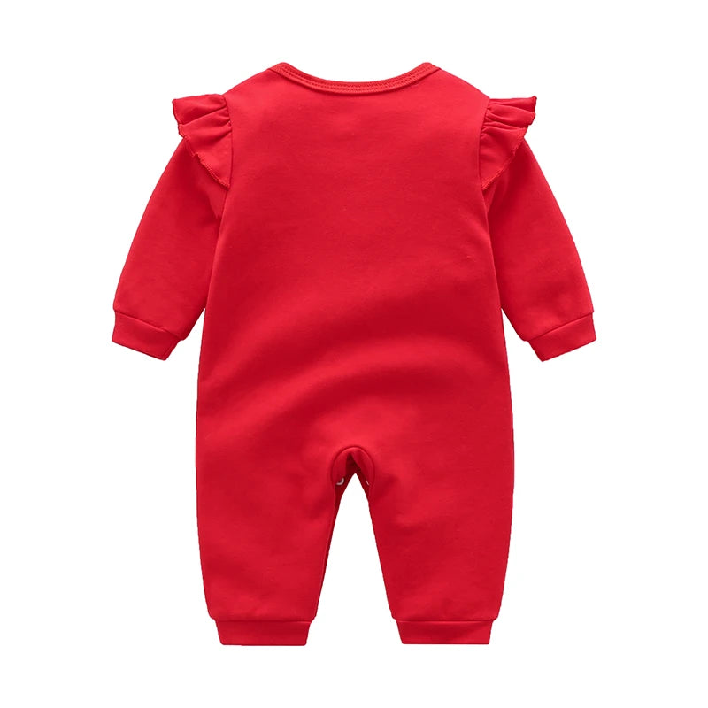 Full Moon Baby Outfit – Red Newborn Romper for 1-Year-Old Princess