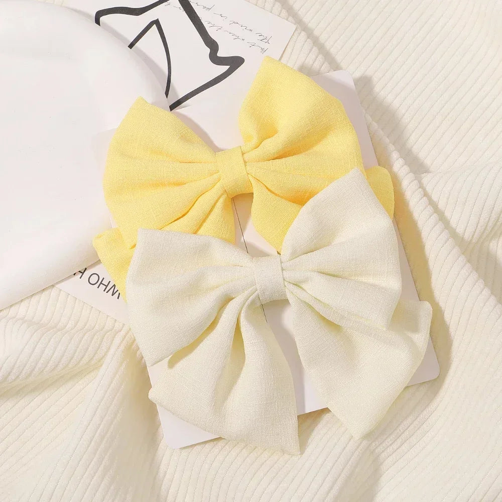 2pcs Cheer Bow Hair Clips - Grosgrain Ribbon, Delicate Bowknot for Kids