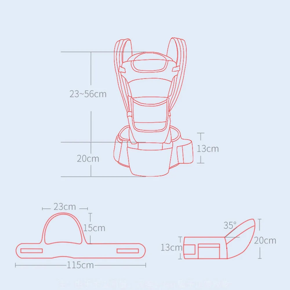 Baby Carrier Waist Stool – Ergonomic Hipseat with Storage Bag and Sling