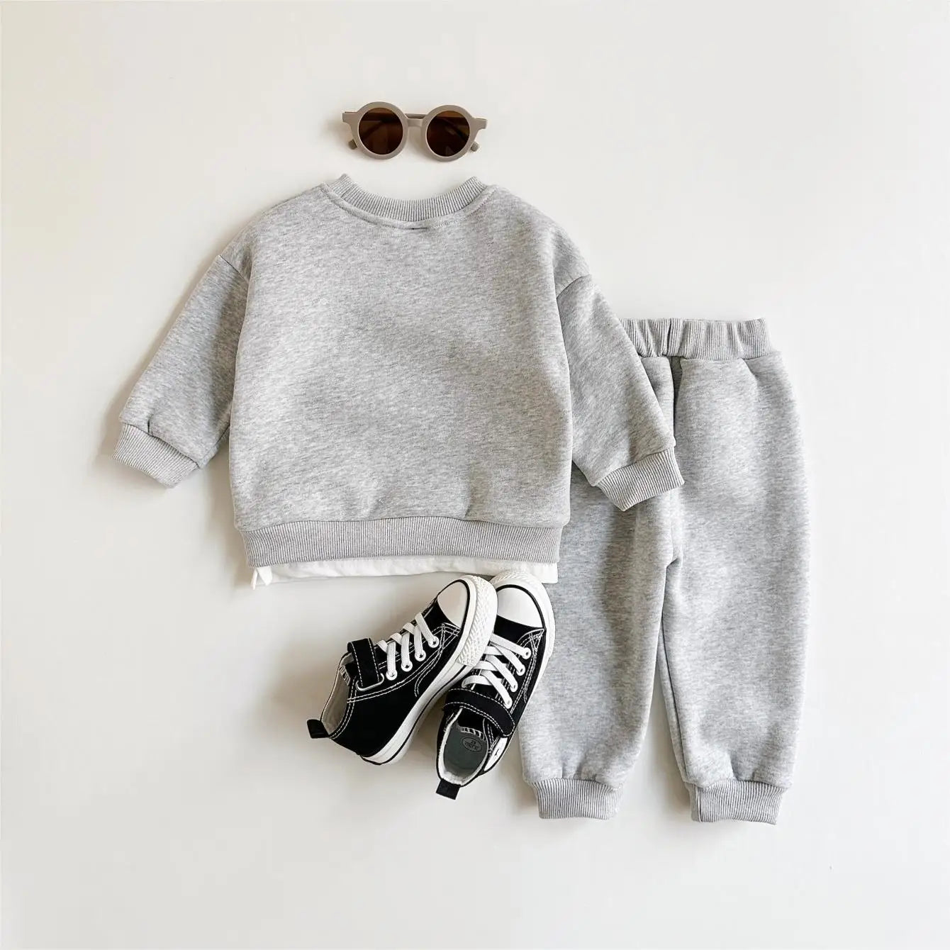 Winter Newborn Outfit – 2PCS Thick Plush Letter Print Set