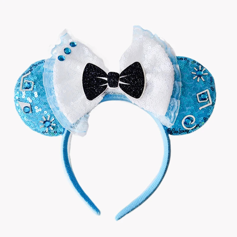 Sparkly Sequin Bow Ear Headband – Cute Cosplay & Party Hair Accessory
