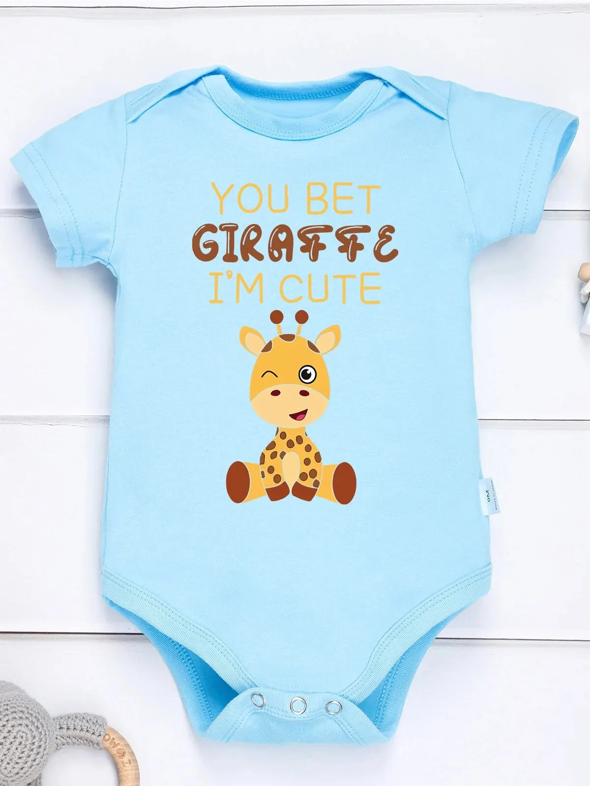 Cute Baby Jumpsuit – Cartoon Giraffe Print Summer Onesie for Boys & Girls