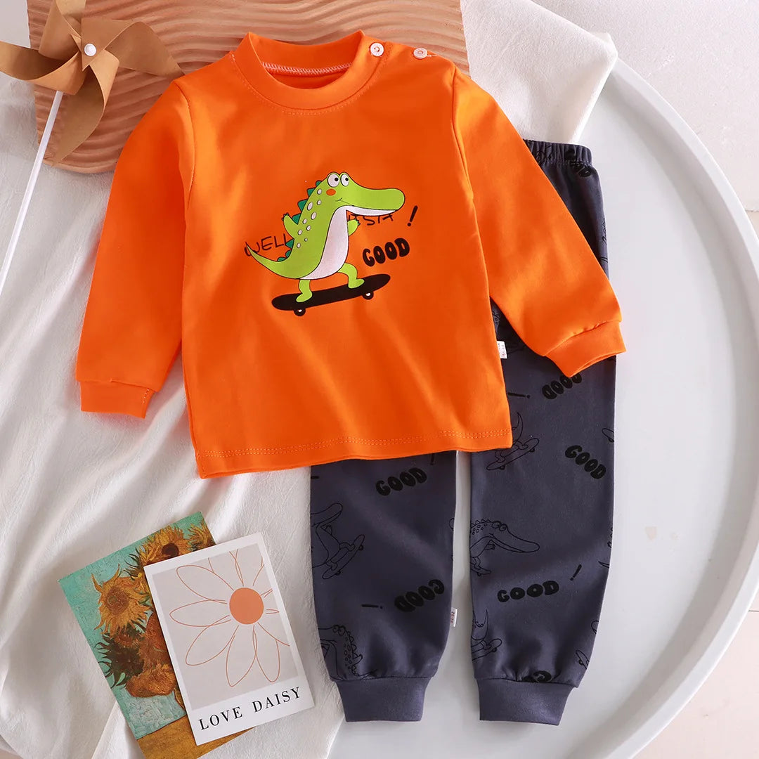Autumn/Winter Baby Pajama Set – Cotton Long Sleeve Outfit (Boys & Girls)