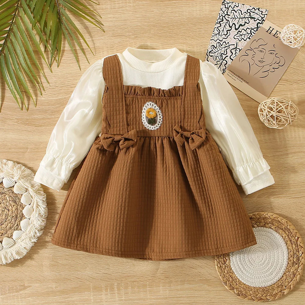 Autumn Princess Dress & Strap Set – Stylish Baby Girl Outfit
