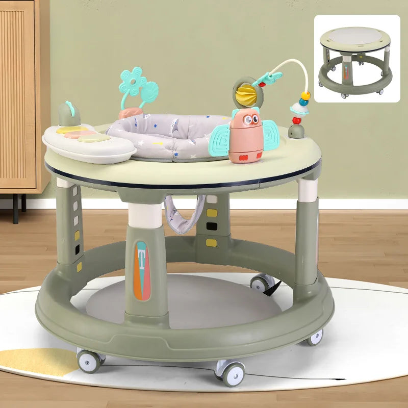 Baby Walker – 5 Adjustable Heights, 360° Swivel Seat & Detachable Toys