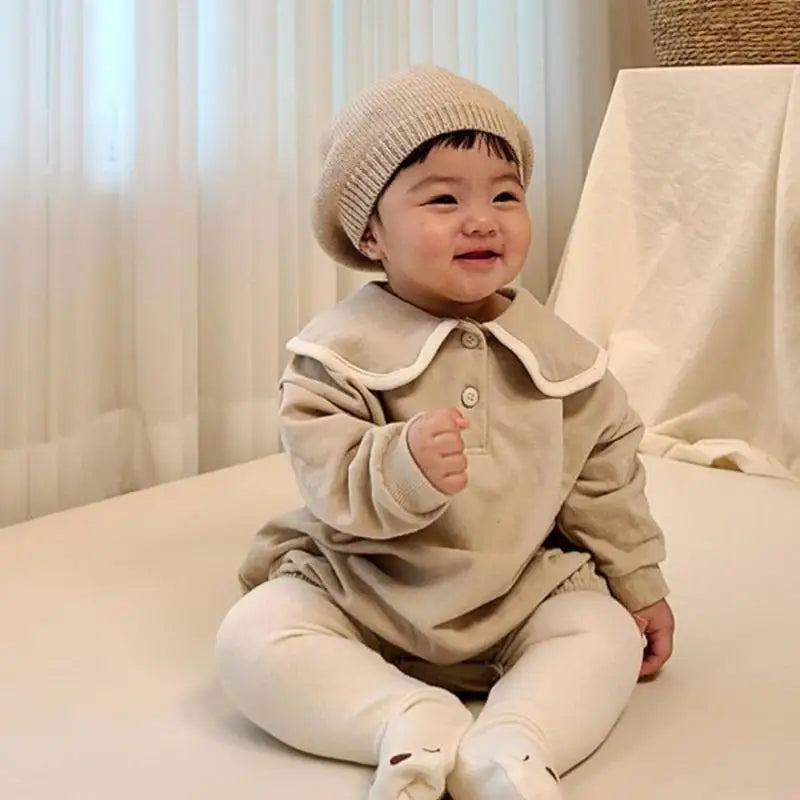Baby Long Sleeve Bodysuit – Loose Cotton Jumpsuit for Boys & Girls (0-24M)