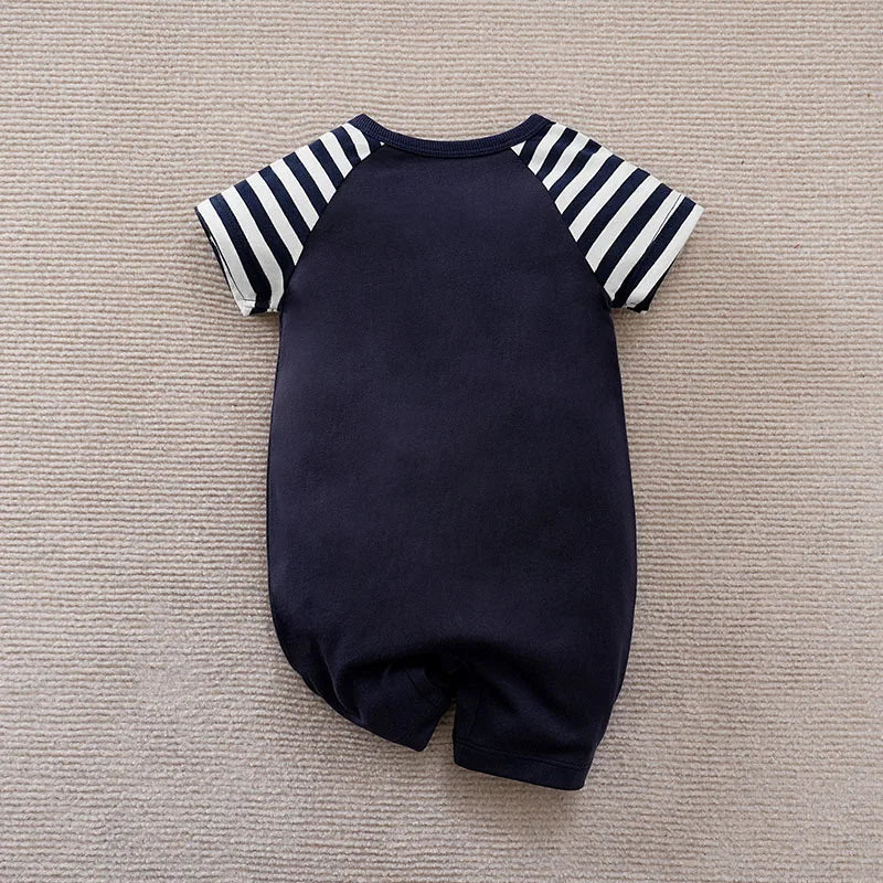 Summer Baby Bodysuit – Cute Navigator Print Cotton Short Sleeve Onesie
