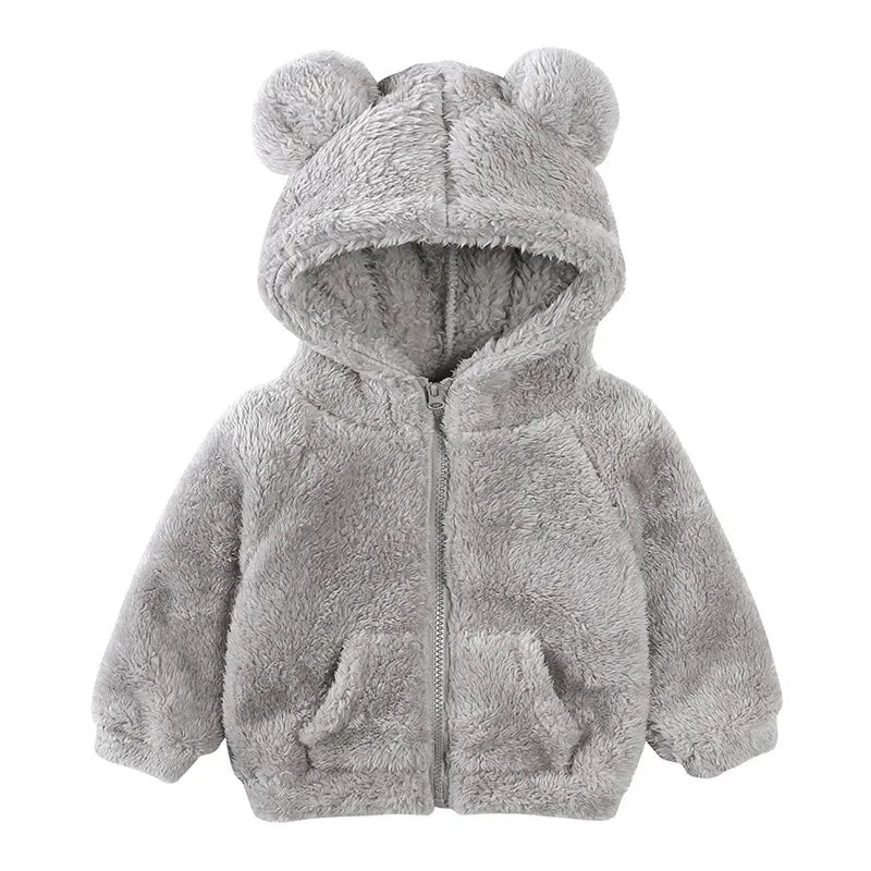 Winter Baby Hoodie – 1-3Y Zipper Jacket with Cute Ear Design
