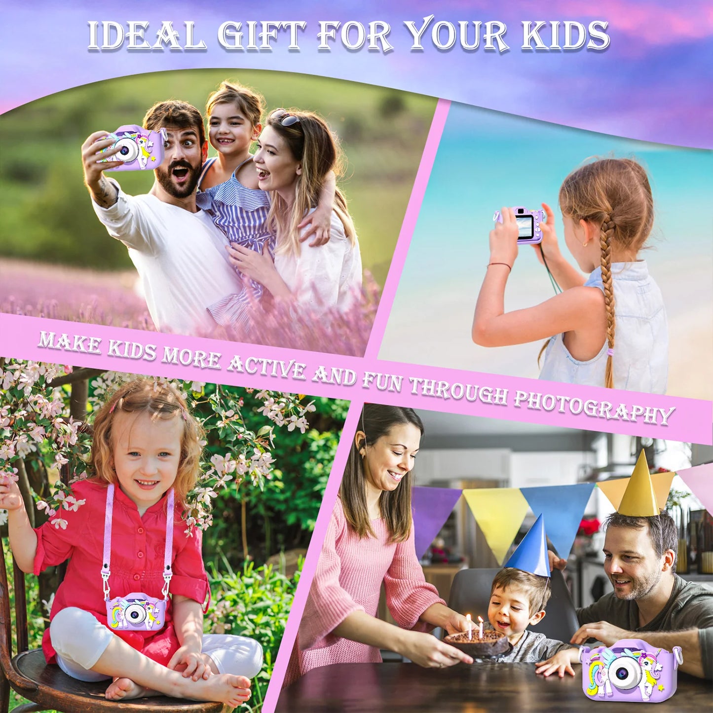 Mini Kids Digital Camera – 1080P HD Screen with Music & Games