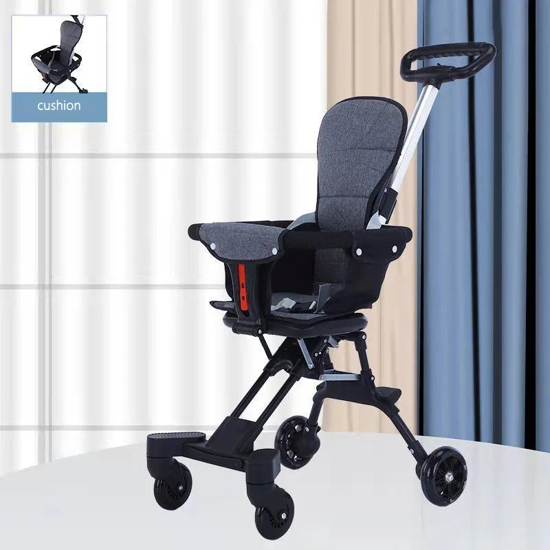 Baby Stroller – Lightweight Folding Travel Trolley with Two-Way Seats