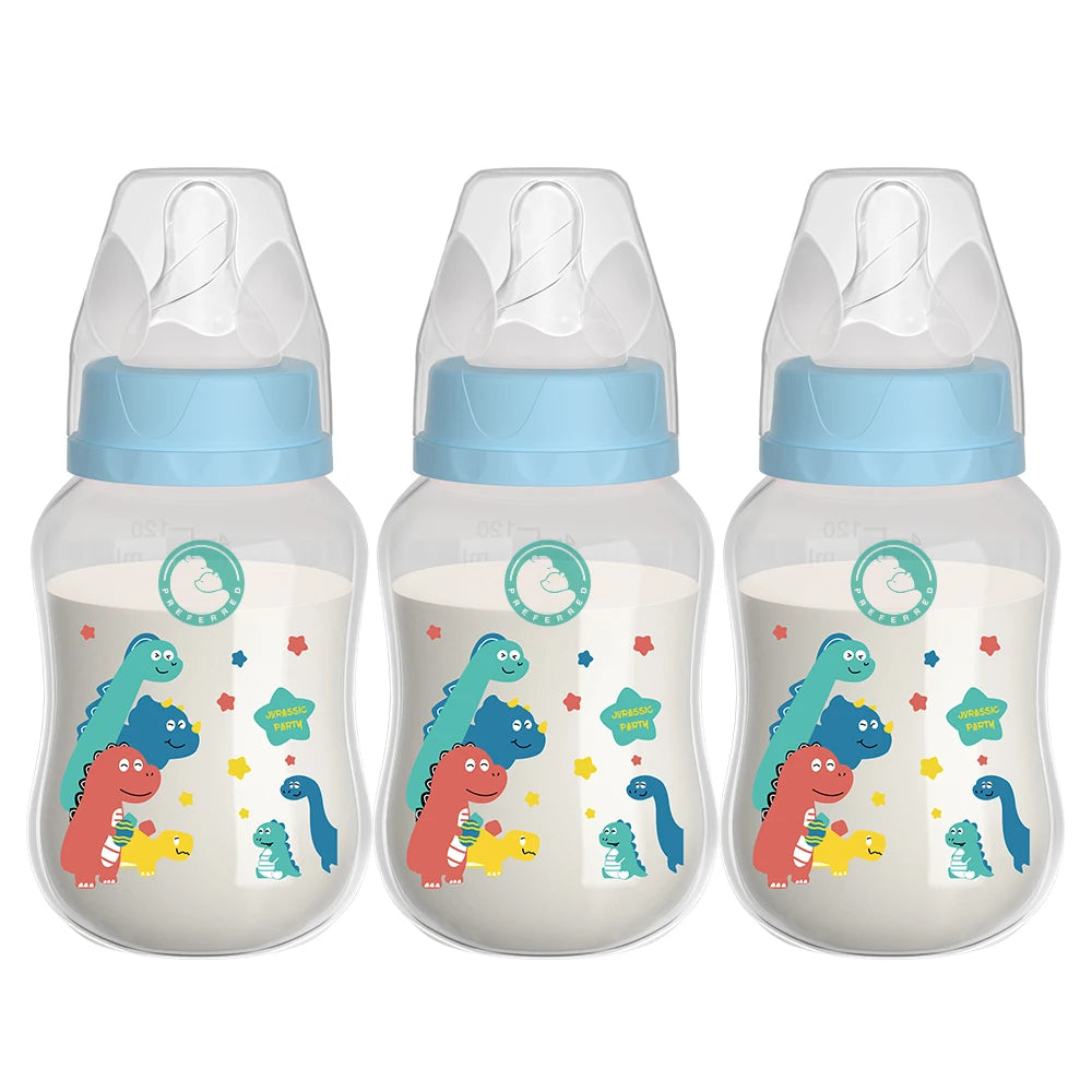 3PCS Baby Bottle Set – 150/240ML Wide-Mouth BPA-Free Newborn Milk Bottles
