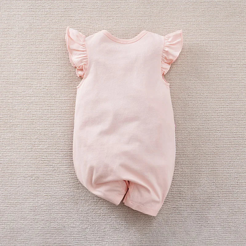 Summer Baby Girl Bodysuit – Cute Cartoon Swan Sleeveless Outfit