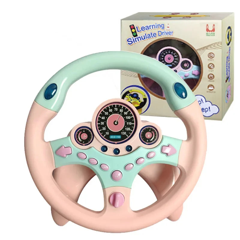 Kids' Steering Wheel Toy – Montessori Electric Musical Light-Up Copilot Toy