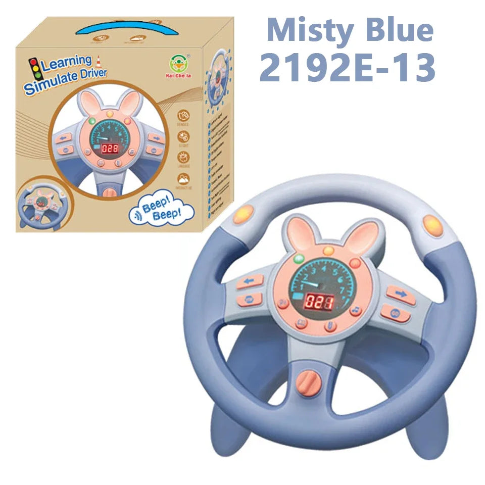 Kids' Steering Wheel Toy – Montessori Electric Musical Light-Up Copilot Toy