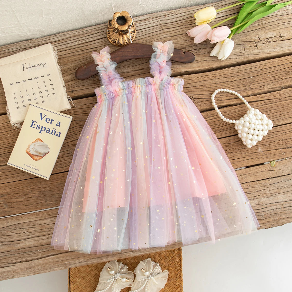 Baby Girl Summer Dress – Colorful Sequin Mesh Flower Girl Outfit