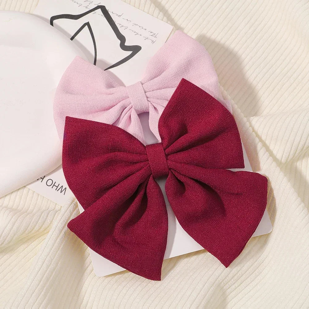 2pcs Cheer Bow Hair Clips - Grosgrain Ribbon, Delicate Bowknot for Kids