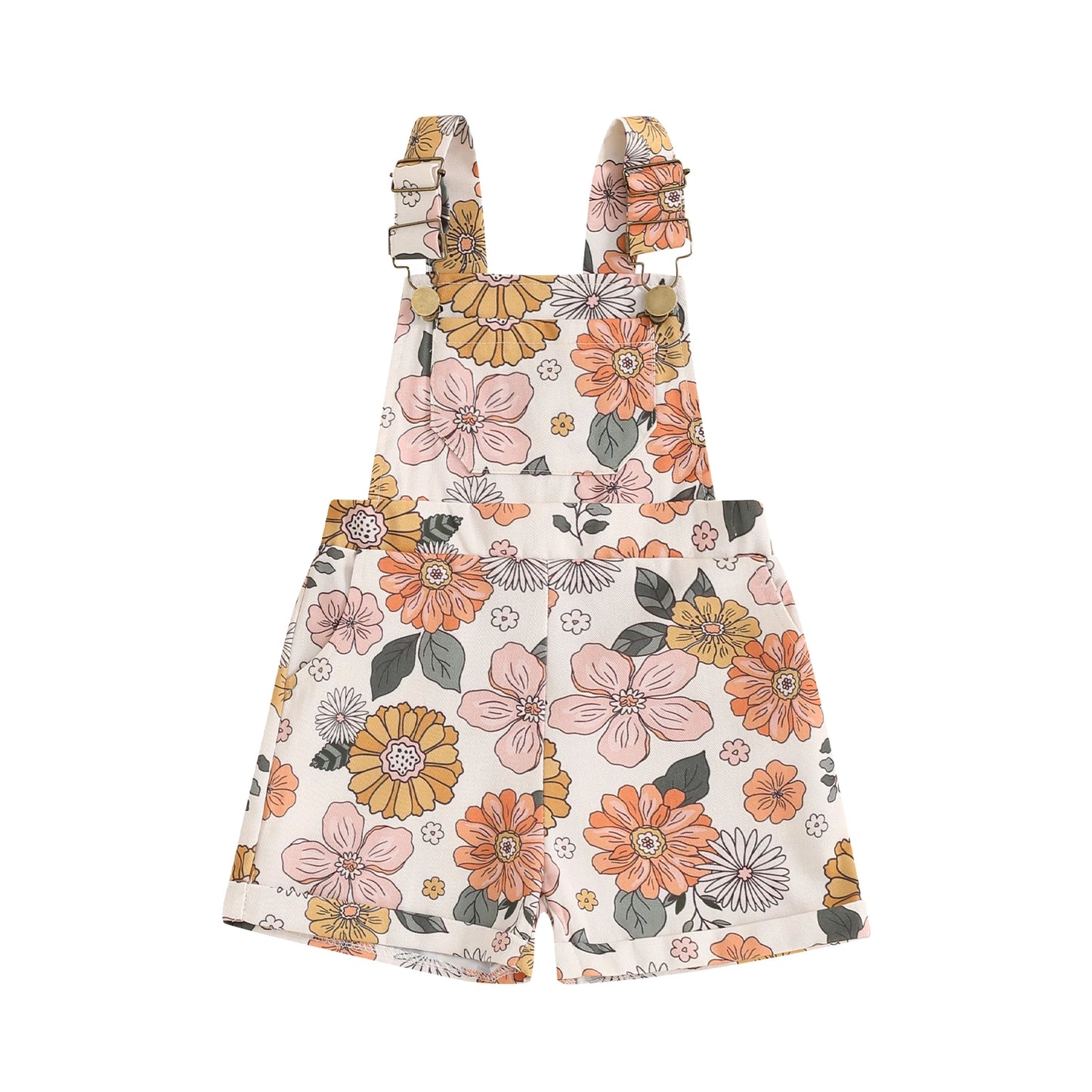Kids' Overalls – 0-6Y Sleeveless Denim Jumpsuit with Prints