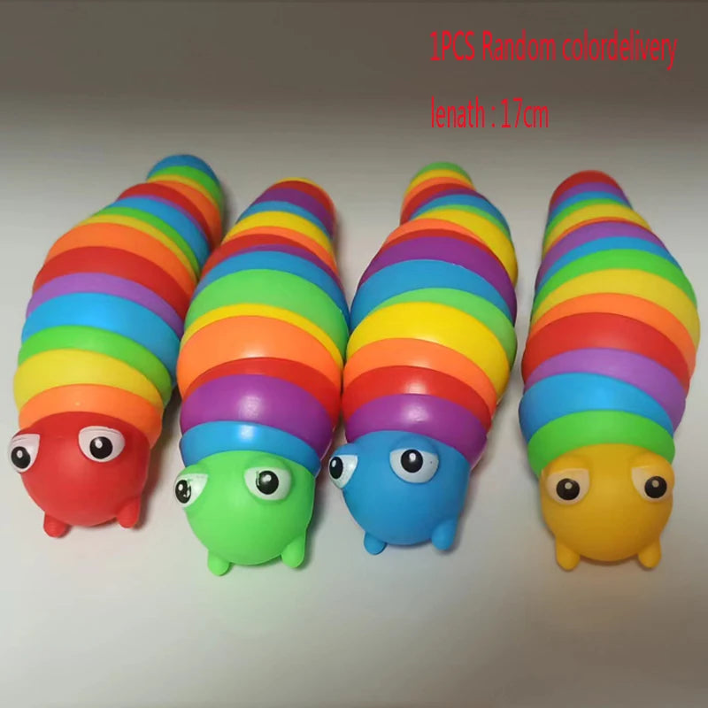 Buckle Slug & Shark Fidget Toy – Colorful Stress Relief Squishy for Kids & Adults