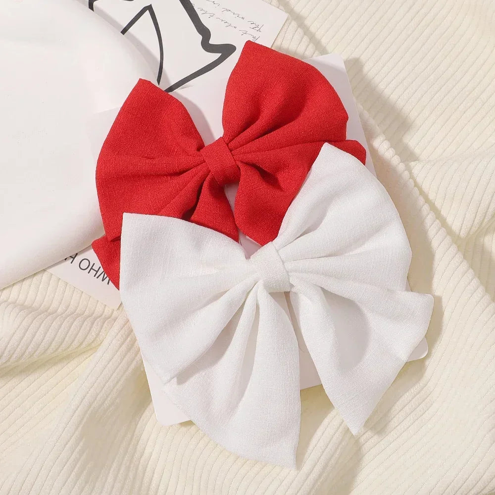 2pcs Cheer Bow Hair Clips - Grosgrain Ribbon, Delicate Bowknot for Kids