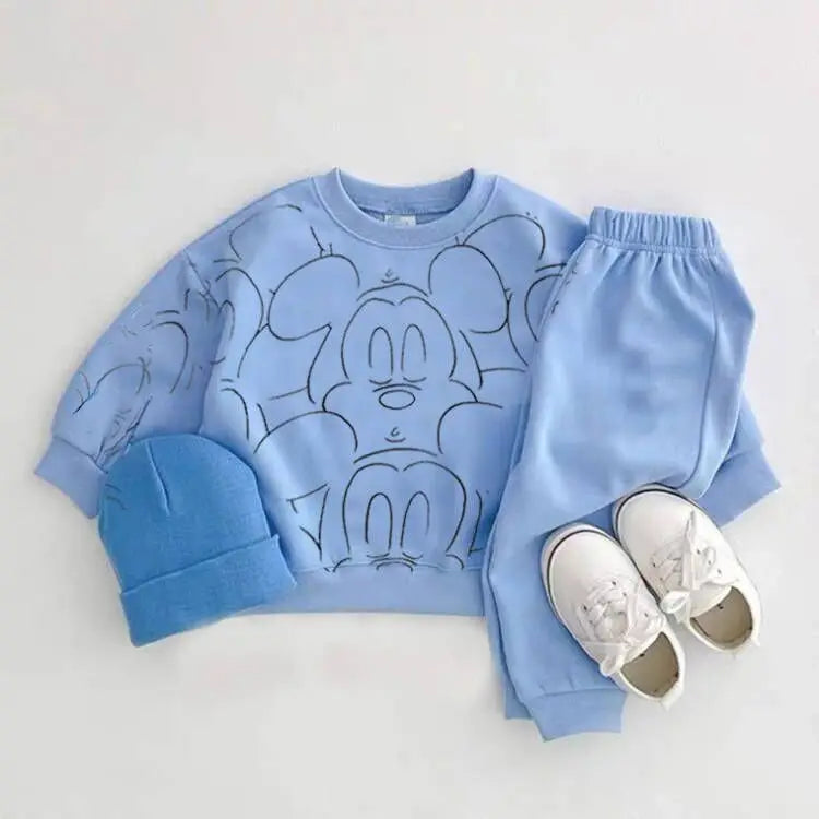 New Designer Cartoon Baby Tracksuit – Boy Printed & Girl Casual Set