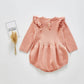 Baby Girl Knitted Bodysuit – Long Sleeve Ruffled Jumpsuit (Spring/Autumn)