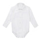 Baby Boy Formal Shirt – White Long Sleeve Jumpsuit for Weddings & Parties (Newborn)