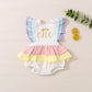 0-18M Baby Girl Birthday Romper – Ruffle Rainbow Jumpsuit