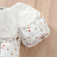 Baby Girl Summer Romper – Short Sleeve, Doll Collar, Flower Print Jumpsuit